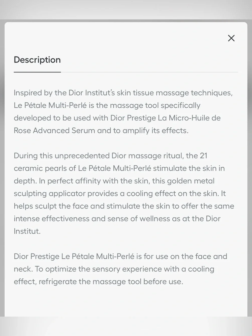 Dior Prestige Le Pétale Multi-Perlé Massage Tool with a branded protective pouch